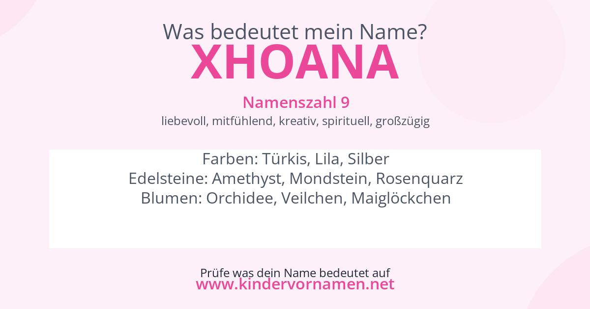 Was bedeutet der Name Xhoana?