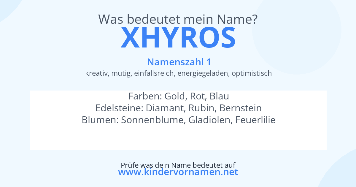 Was bedeutet der Name Xhyros?