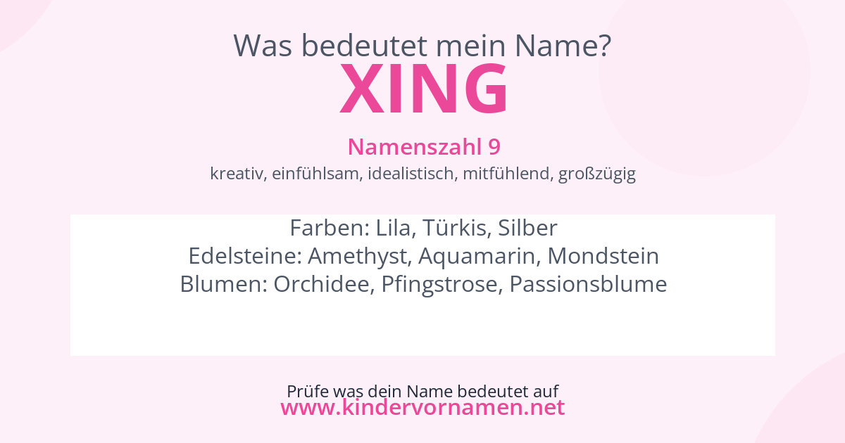 Was bedeutet der Name Xing?