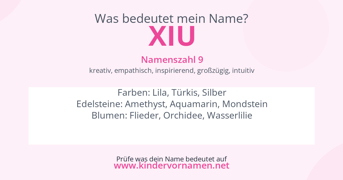 Was bedeutet der Name Xiu?