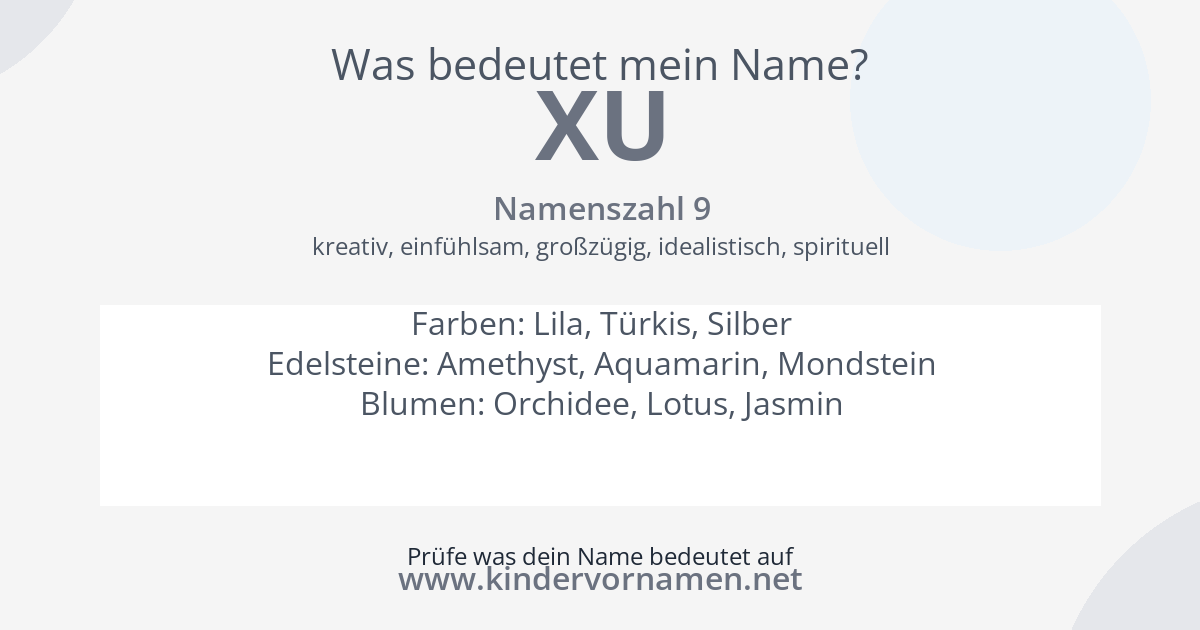 Was bedeutet der Name Xu?