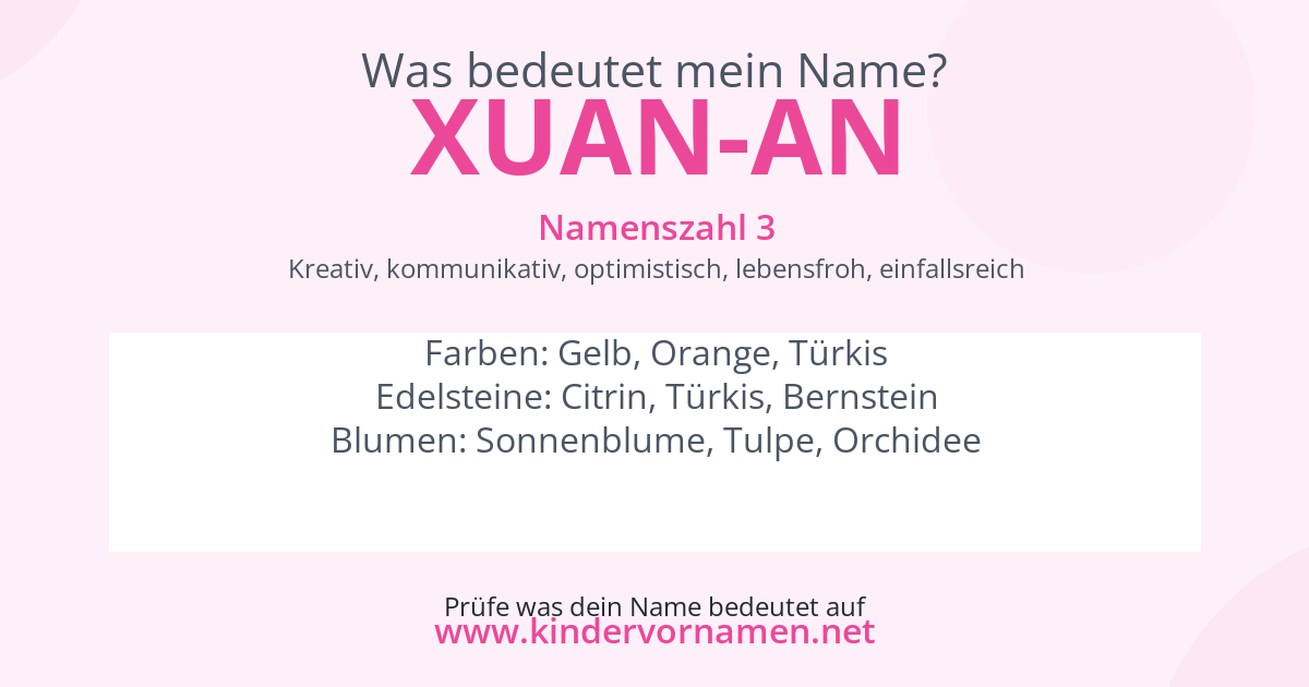 Was bedeutet der Name Xuan-An?