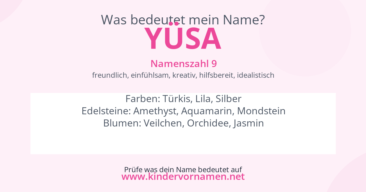 Was bedeutet der Name Yüsa?