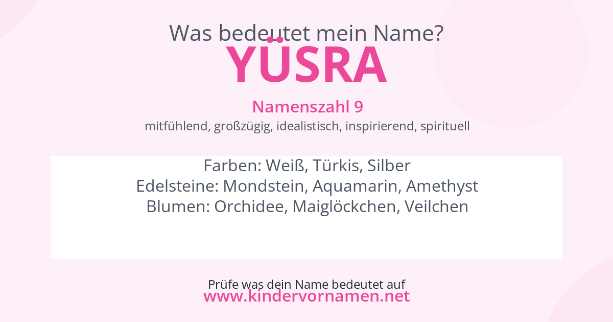 Was bedeutet der Name Yüsra?