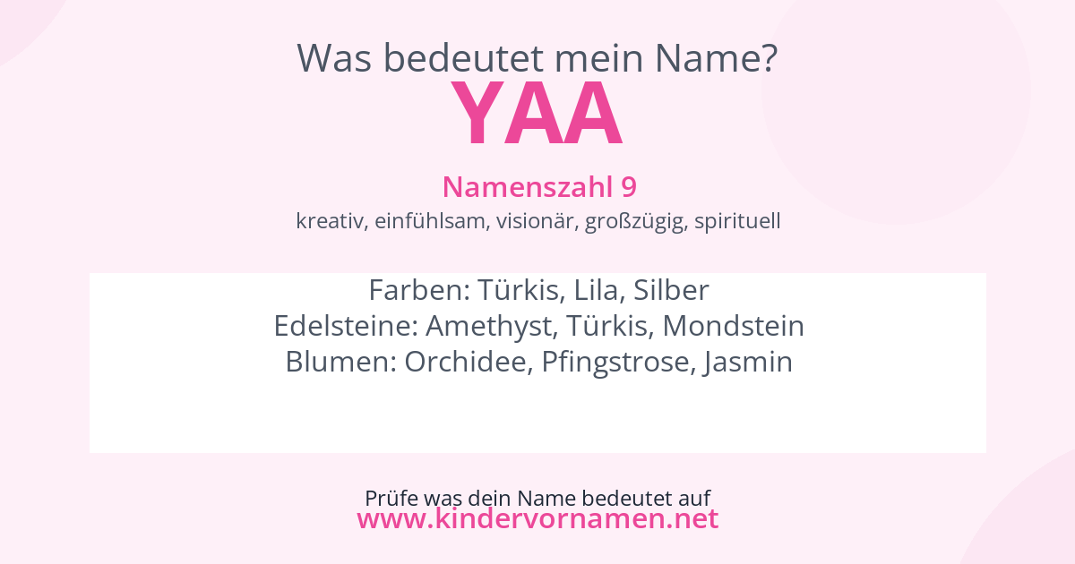 Was bedeutet der Name Yaa?