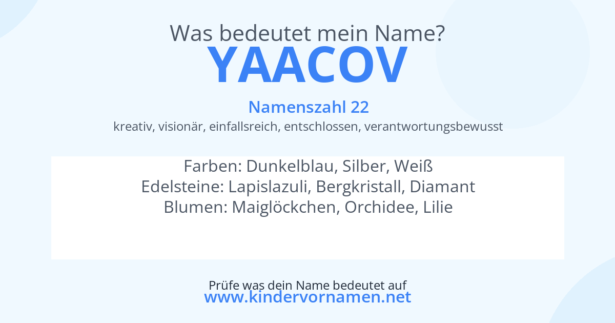 Was bedeutet der Name Yaacov?