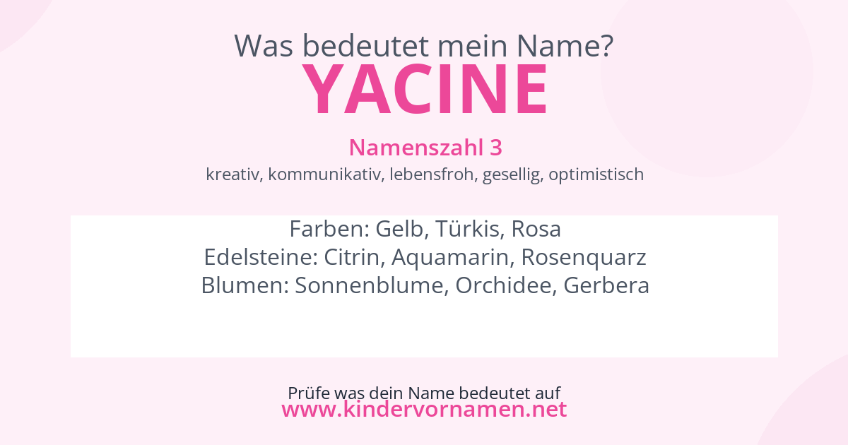 Was bedeutet der Name Yacine?