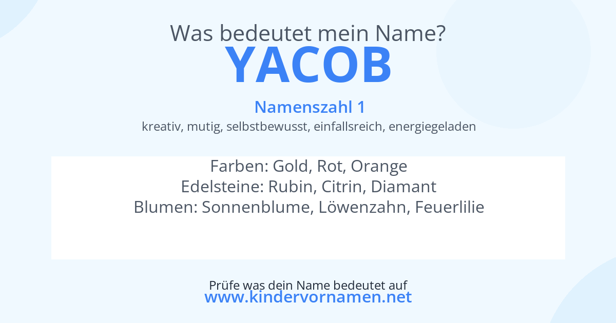 Was bedeutet der Name Yacob?