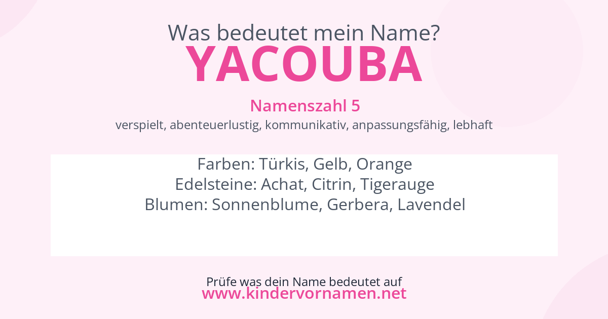Was bedeutet der Name Yacouba?