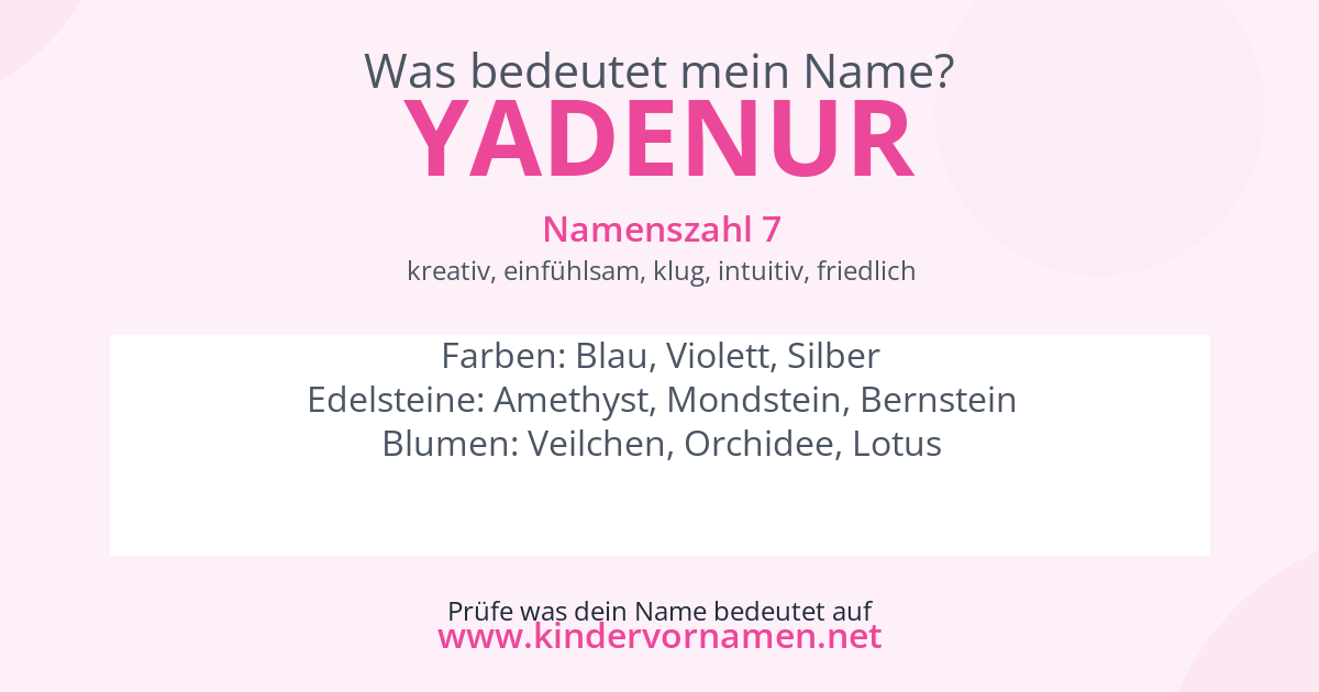 Was bedeutet der Name Yadenur?