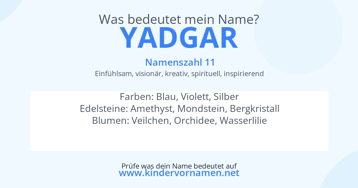 Was bedeutet der Name Yadgar?