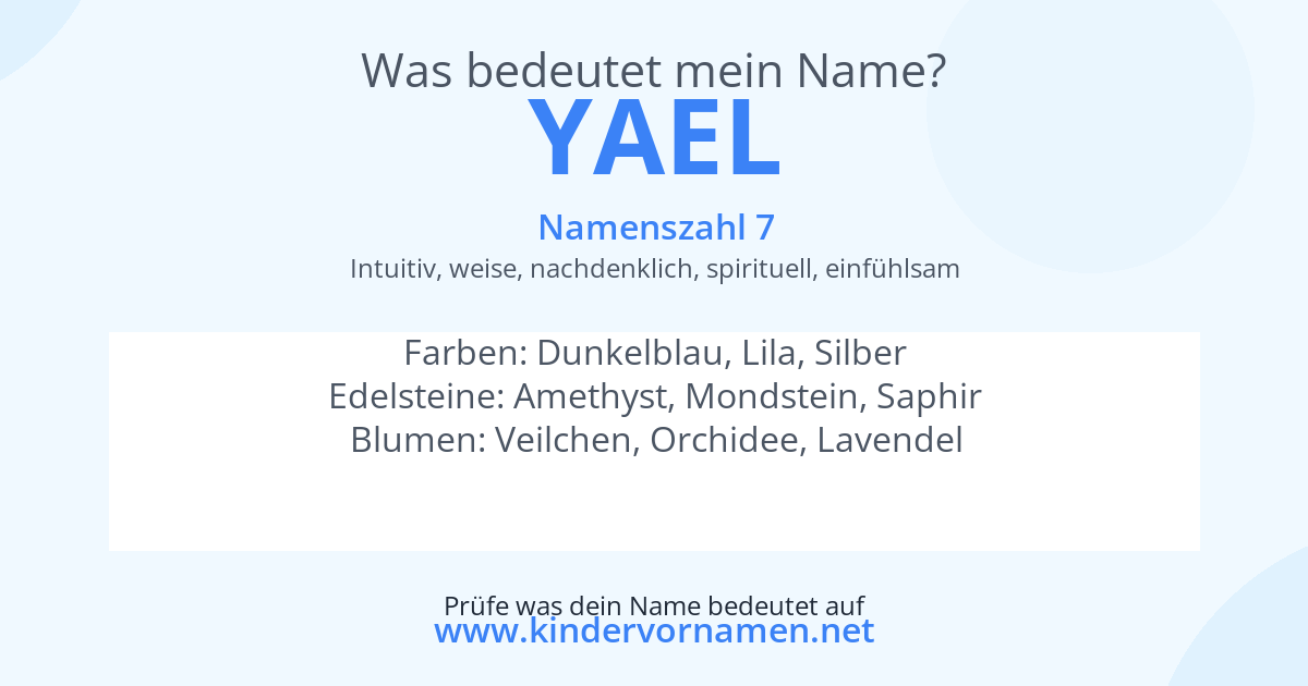 Was bedeutet der Name Yael?