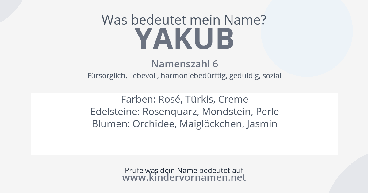 Was bedeutet der Name Yakub?