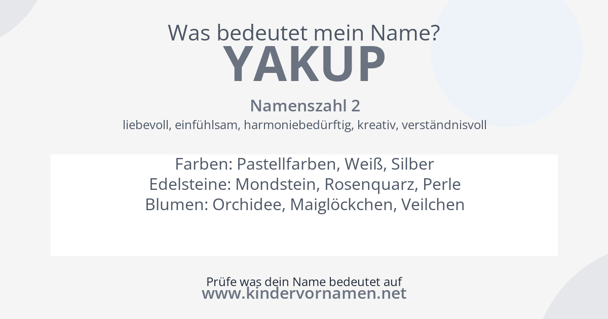 Was bedeutet der Name Yakup?