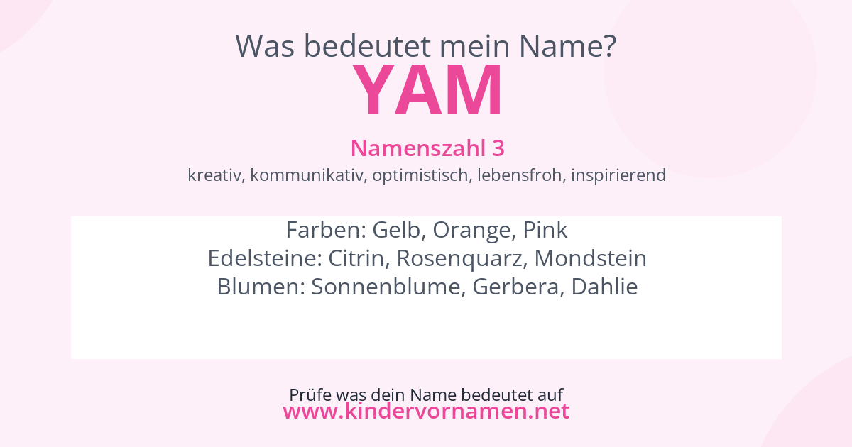 Was bedeutet der Name Yam?