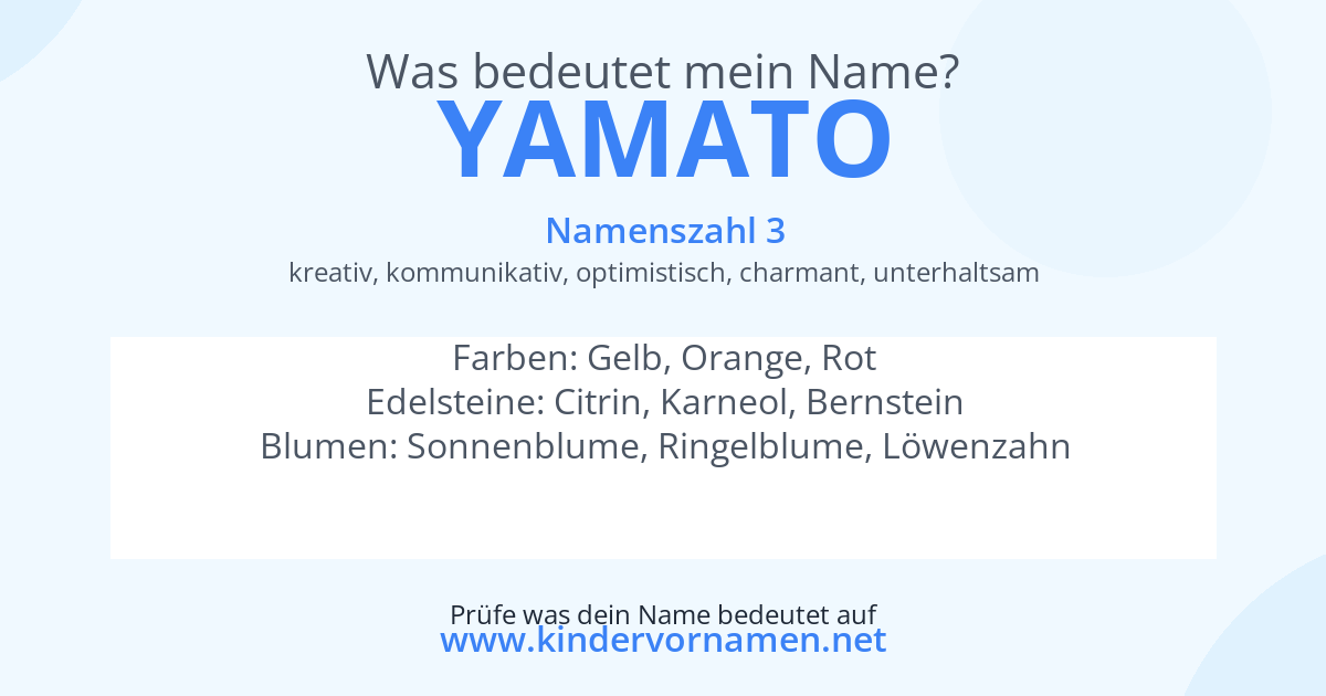 Was bedeutet der Name Yamato?