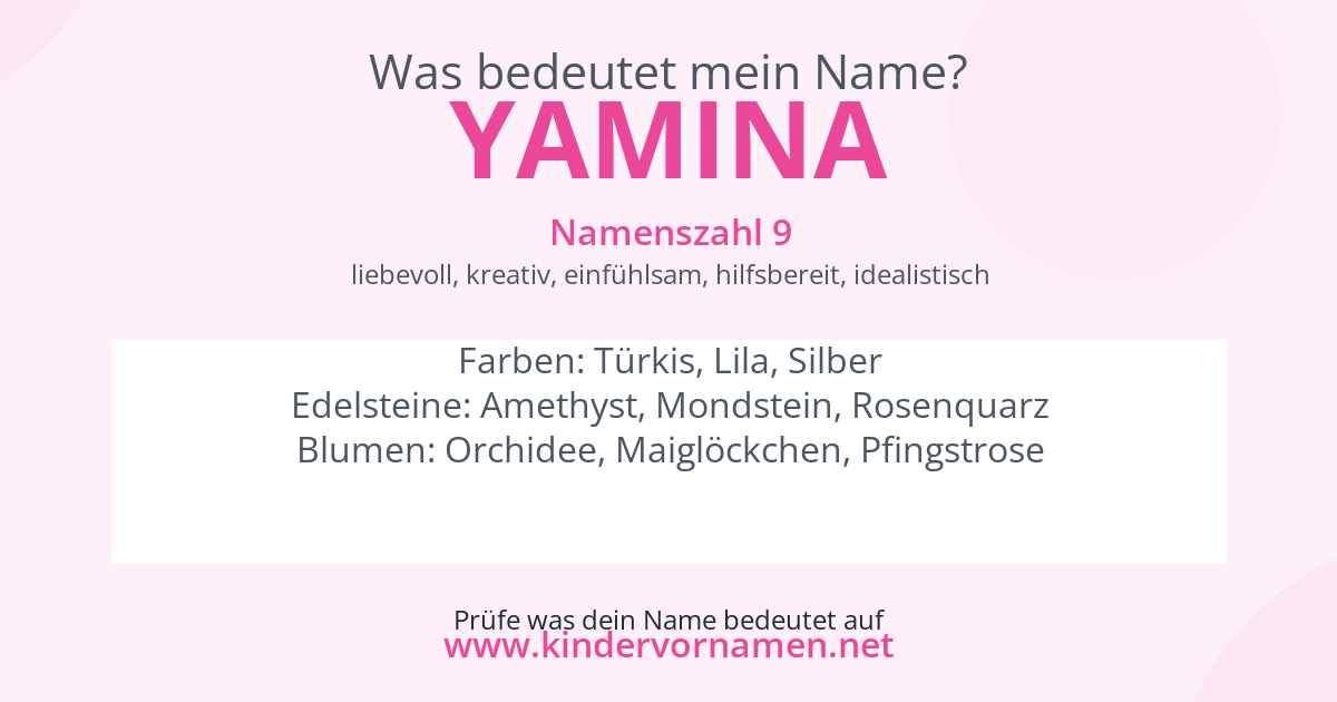 Was bedeutet der Name Yamina?