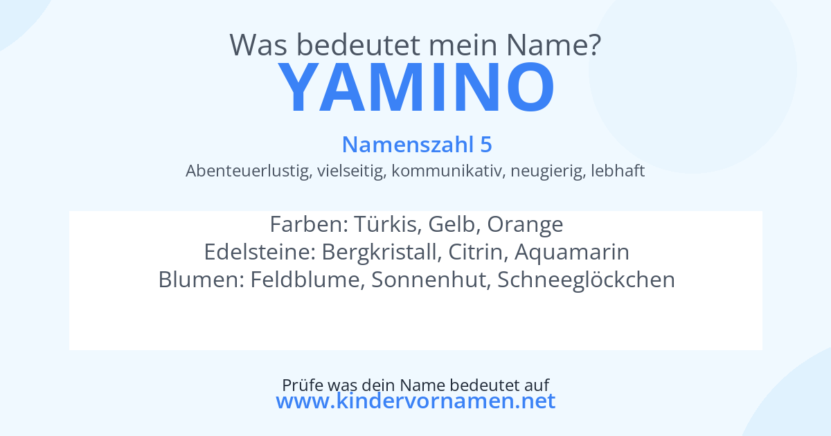 Was bedeutet der Name Yamino?