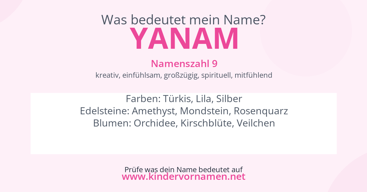 Was bedeutet der Name Yanam?