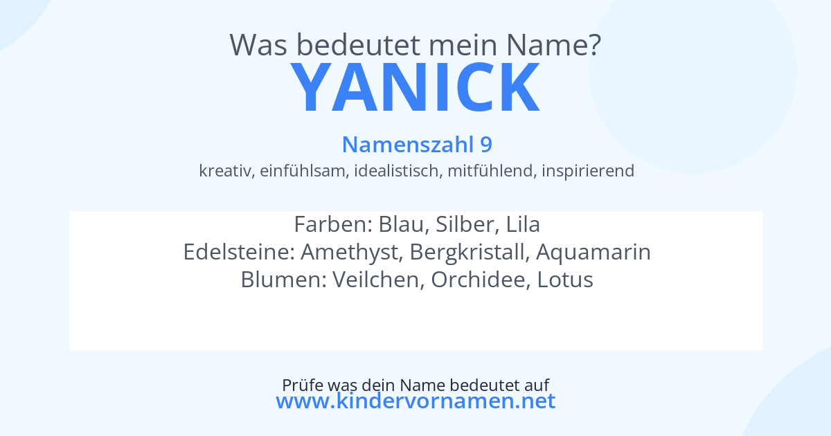 Was bedeutet der Name Yanick?