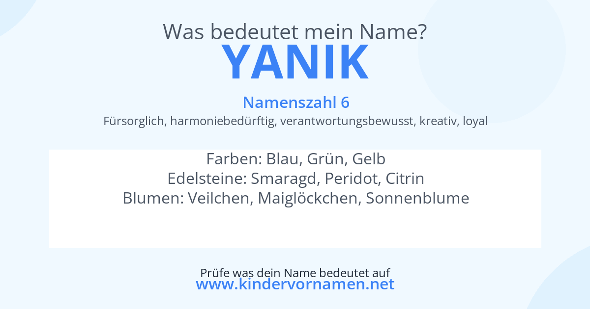 Was bedeutet der Name Yanik?