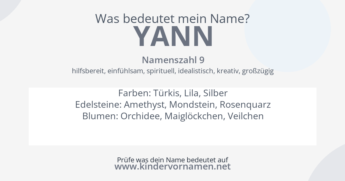 Was bedeutet der Name Yann?