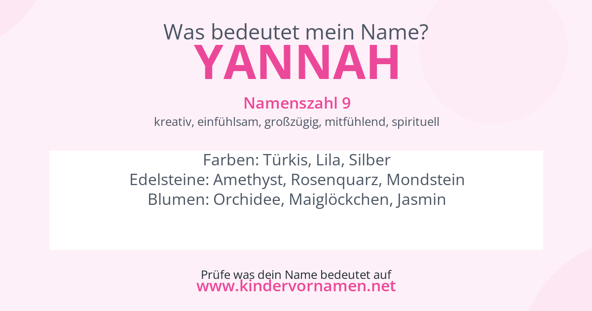 Was bedeutet der Name Yannah?