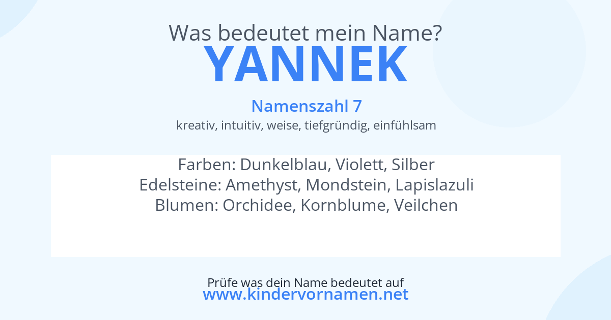 Was bedeutet der Name Yannek?