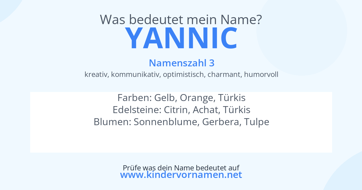Was bedeutet der Name Yannic?
