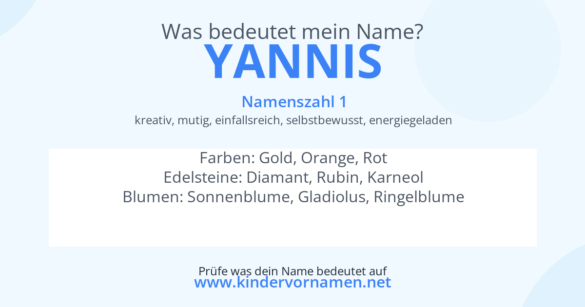 Was bedeutet der Name Yannis?
