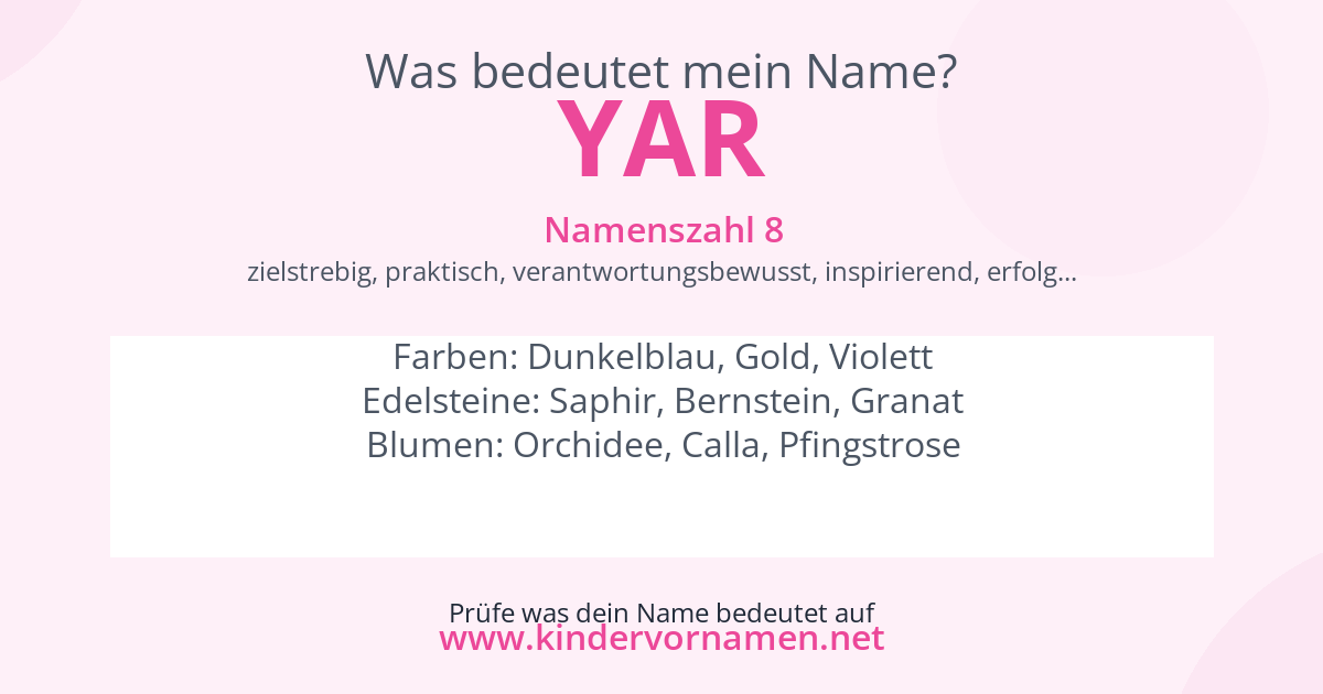 Was bedeutet der Name Yar?