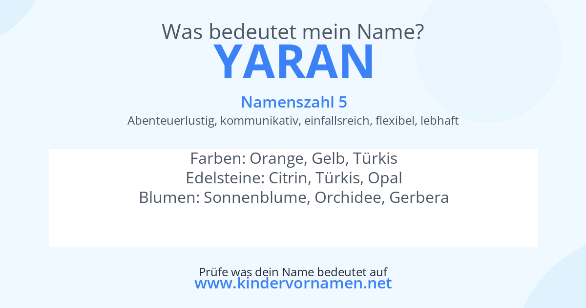 Was bedeutet der Name Yaran?