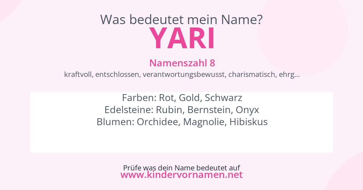 Was bedeutet der Name Yari?
