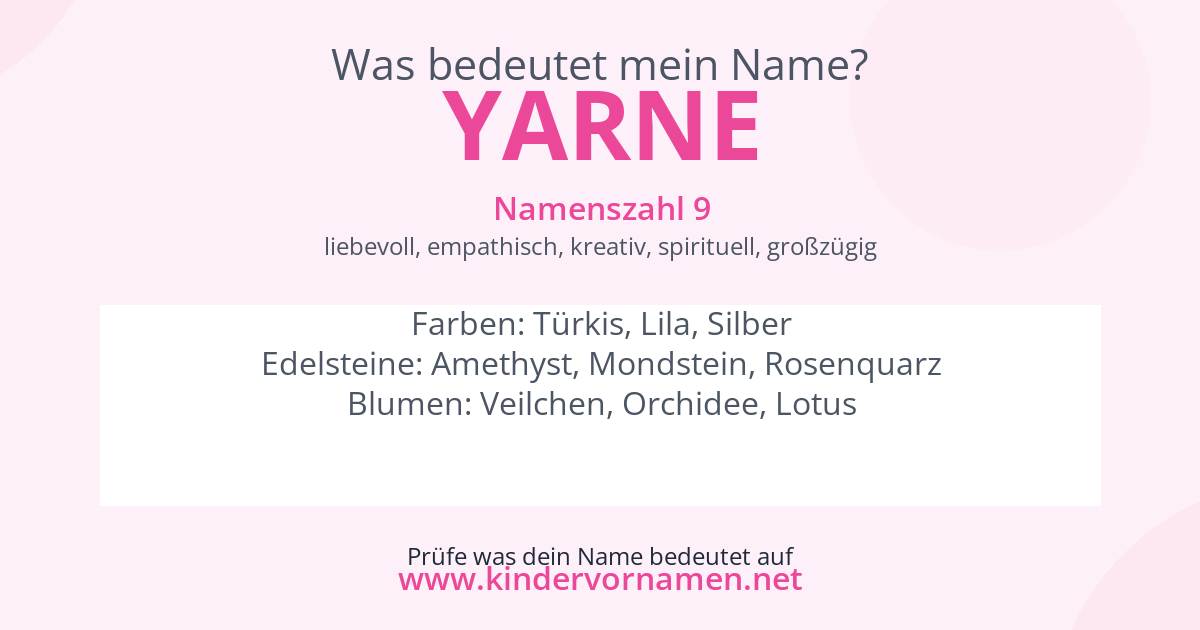 Was bedeutet der Name Yarne?