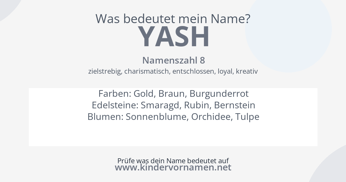 Was bedeutet der Name Yash?