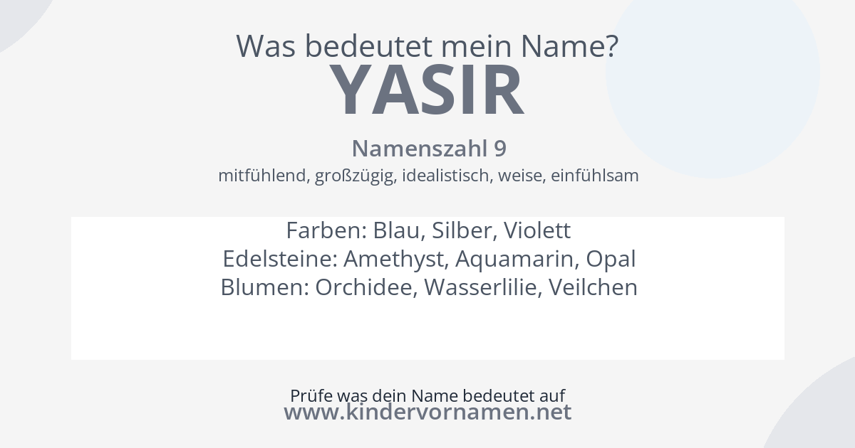 Was bedeutet der Name Yasir?