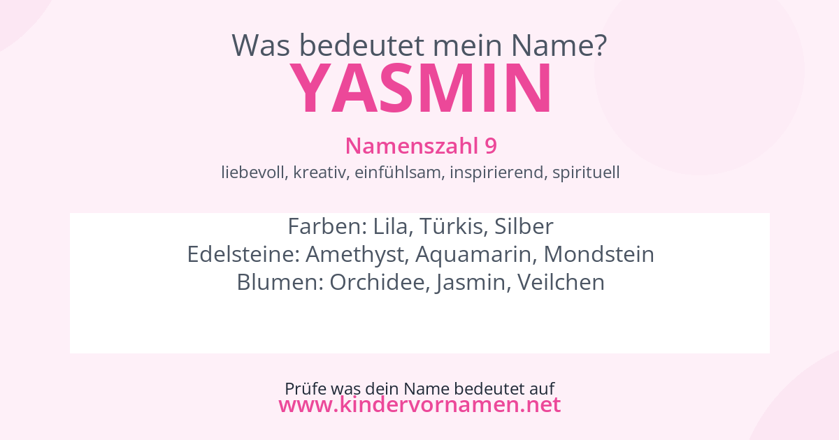 Was bedeutet der Name Yasmin?