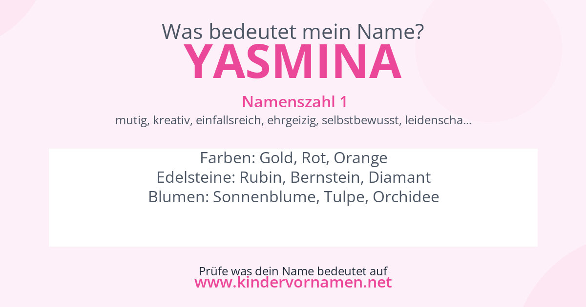 Was bedeutet der Name Yasmina?