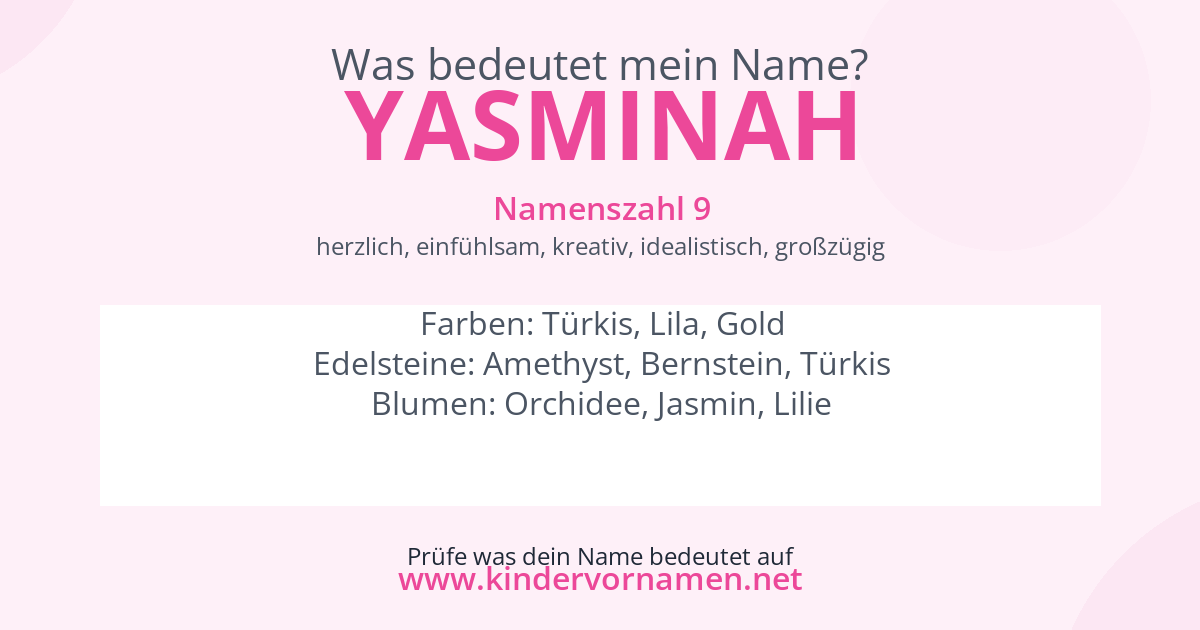 Was bedeutet der Name Yasminah?