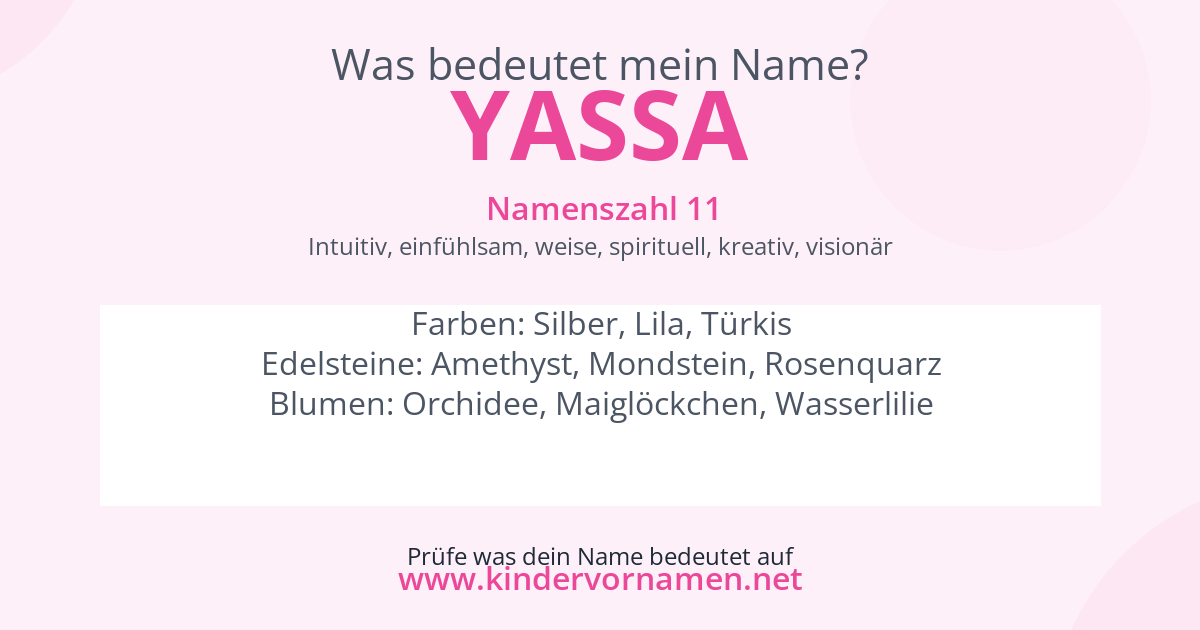 Was bedeutet der Name Yassa?