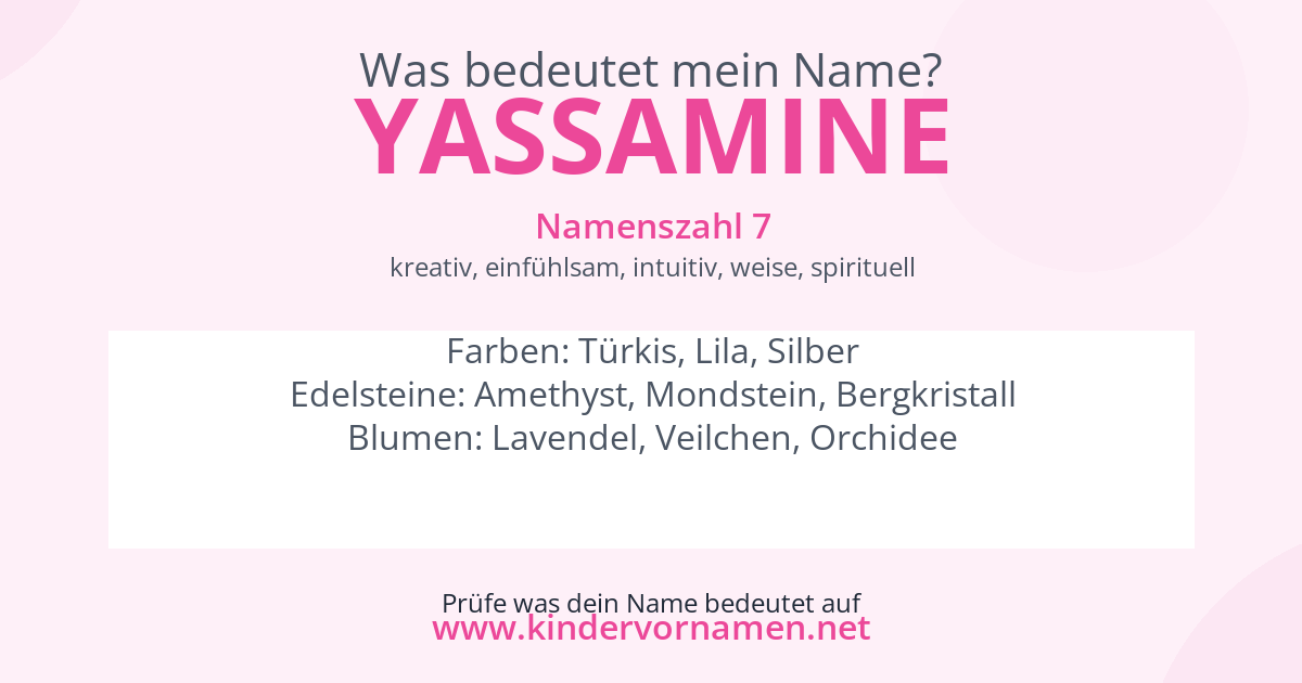 Was bedeutet der Name Yassamine?