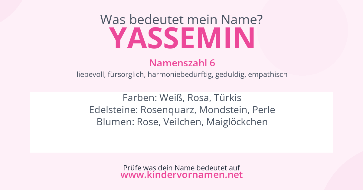 Was bedeutet der Name Yassemin?