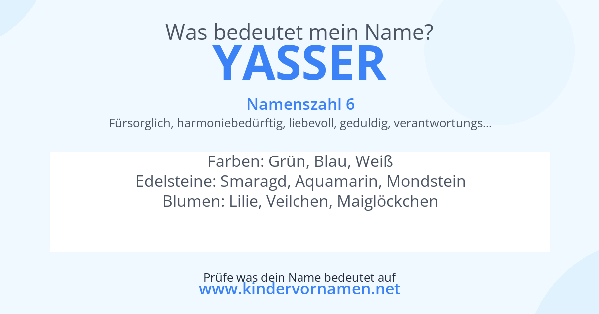 Was bedeutet der Name Yasser?