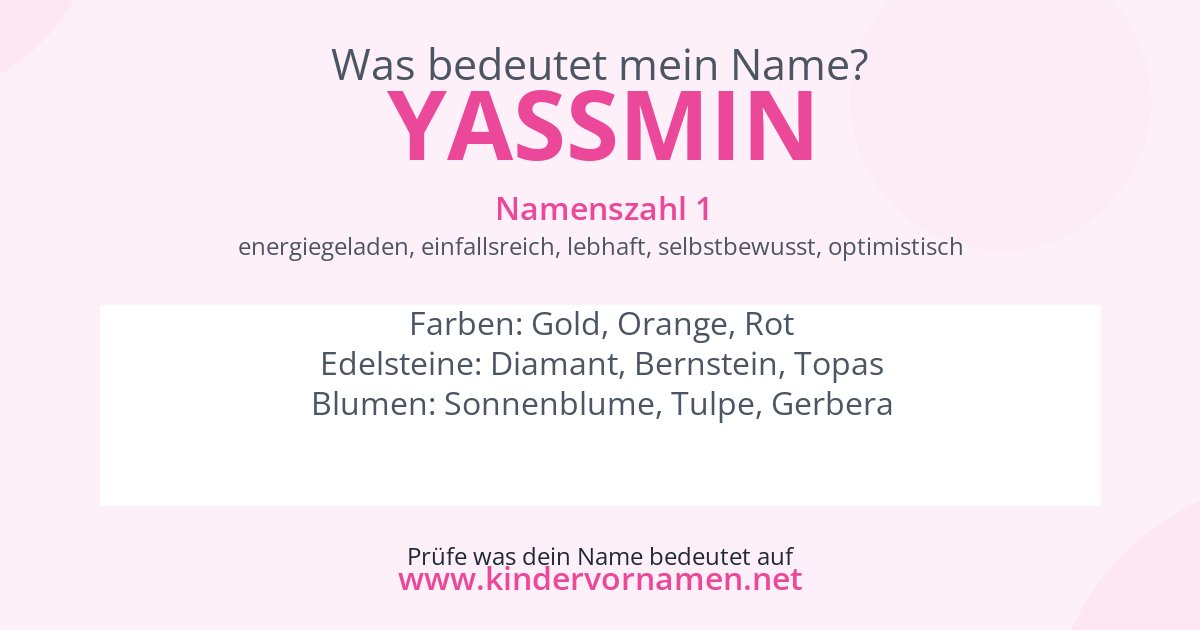 Was bedeutet der Name Yassmin?