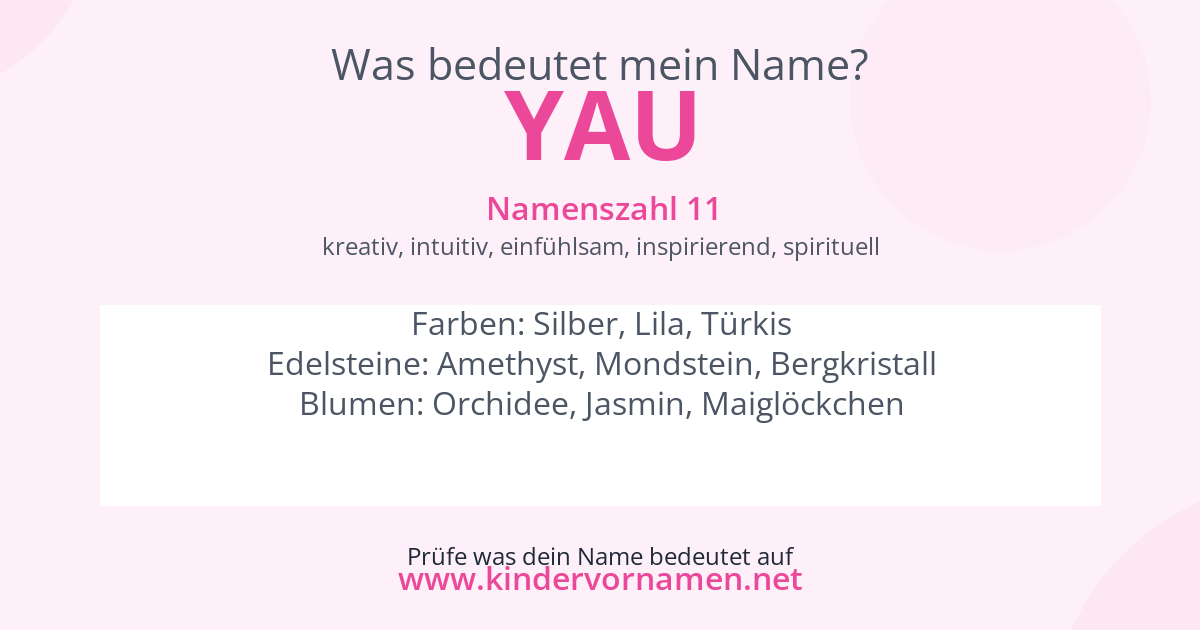 Was bedeutet der Name Yau?
