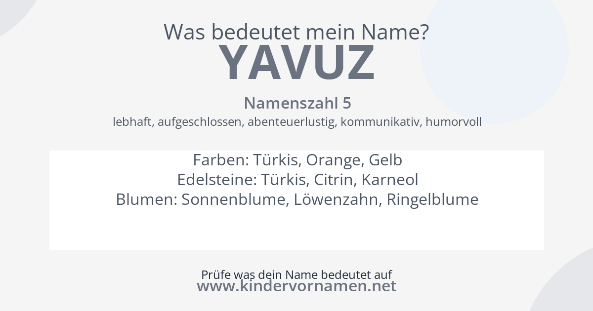 Was bedeutet der Name Yavuz?