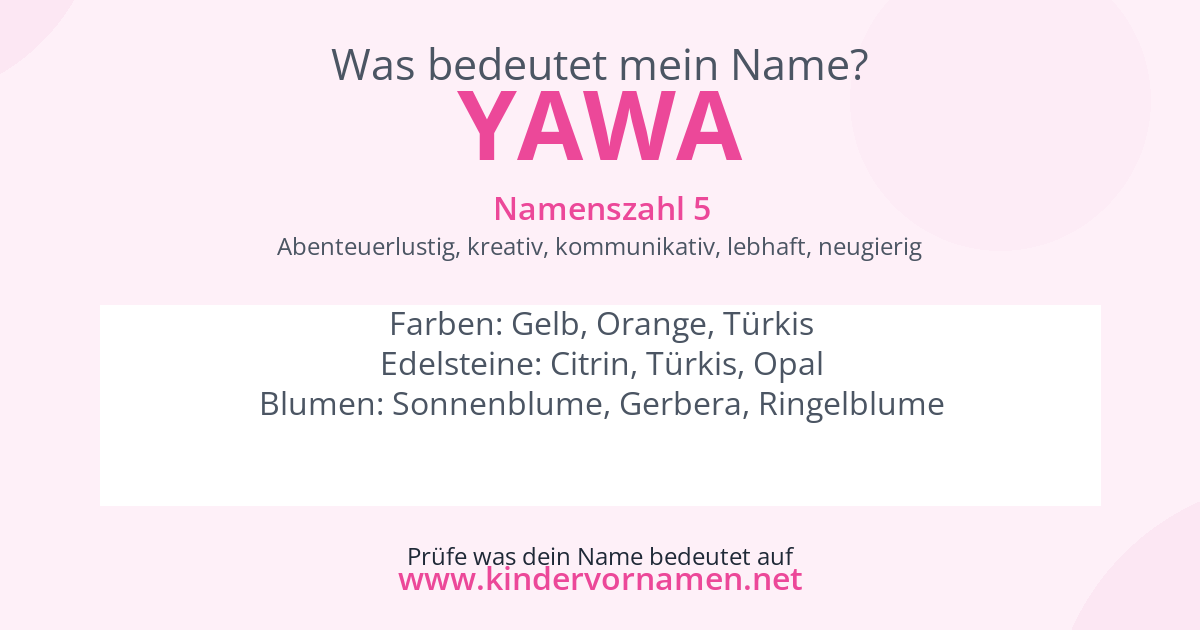 Was bedeutet der Name Yawa?