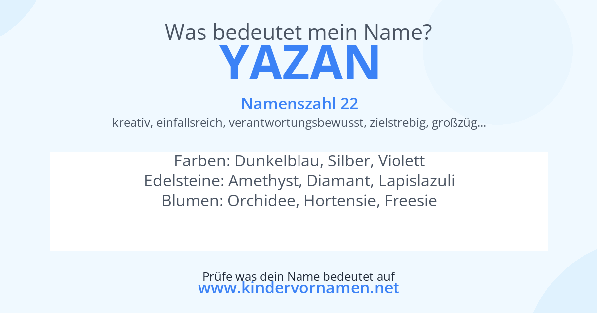 Was bedeutet der Name Yazan?