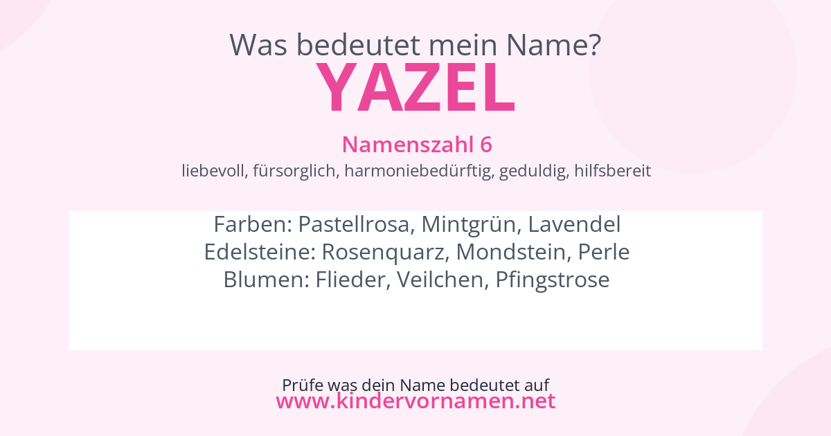 Was bedeutet der Name Yazel?