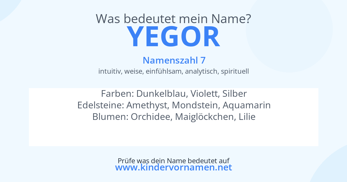 Was bedeutet der Name Yegor?